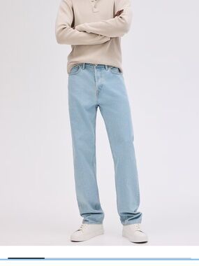 H&M Relaxed Light Blue Straight-Leg Men's Jeans